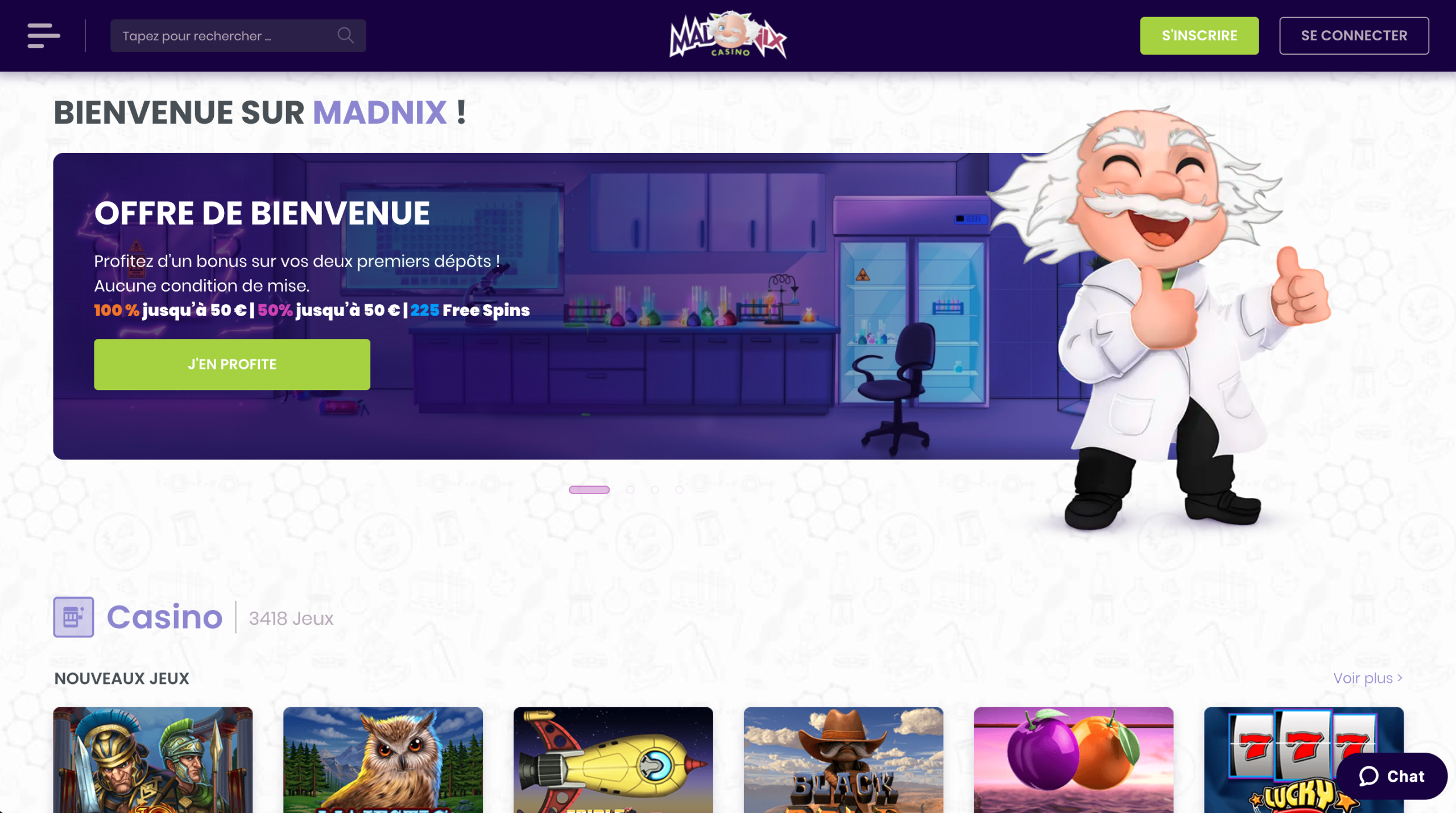 Madnix Casino — Bienvenue sur Madnix! Offre de bienvenue avec Prof. Nix et les promotions